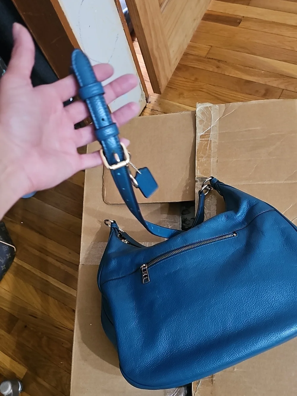Coach Turquoise Leather Harley Bag
